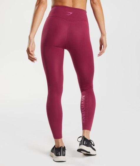 Women's Gymshark Graphics Fraction Leggings Fuchsia | CA 56D38A